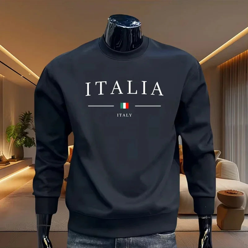Mens Sweatshirts Hot Sales Italy Urban Printing O-Neck Tops Man High Grade Sports Clothing Casual Pullover Jogging Sweatshirts