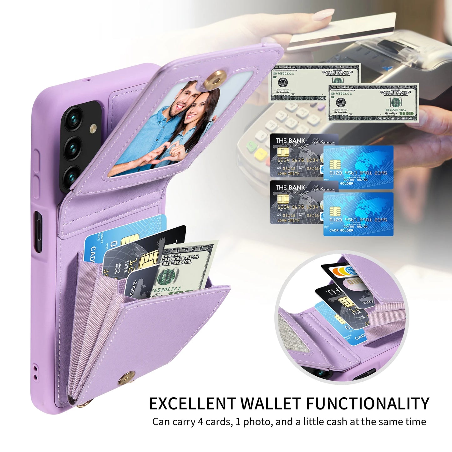 Zipper Leather Cases Phone Case For Samsung Galaxy S24 Ultra S24 plus S24 S23 FE S22 S21 For Samsung Galaxy Z Flip 5 Z Fold 5