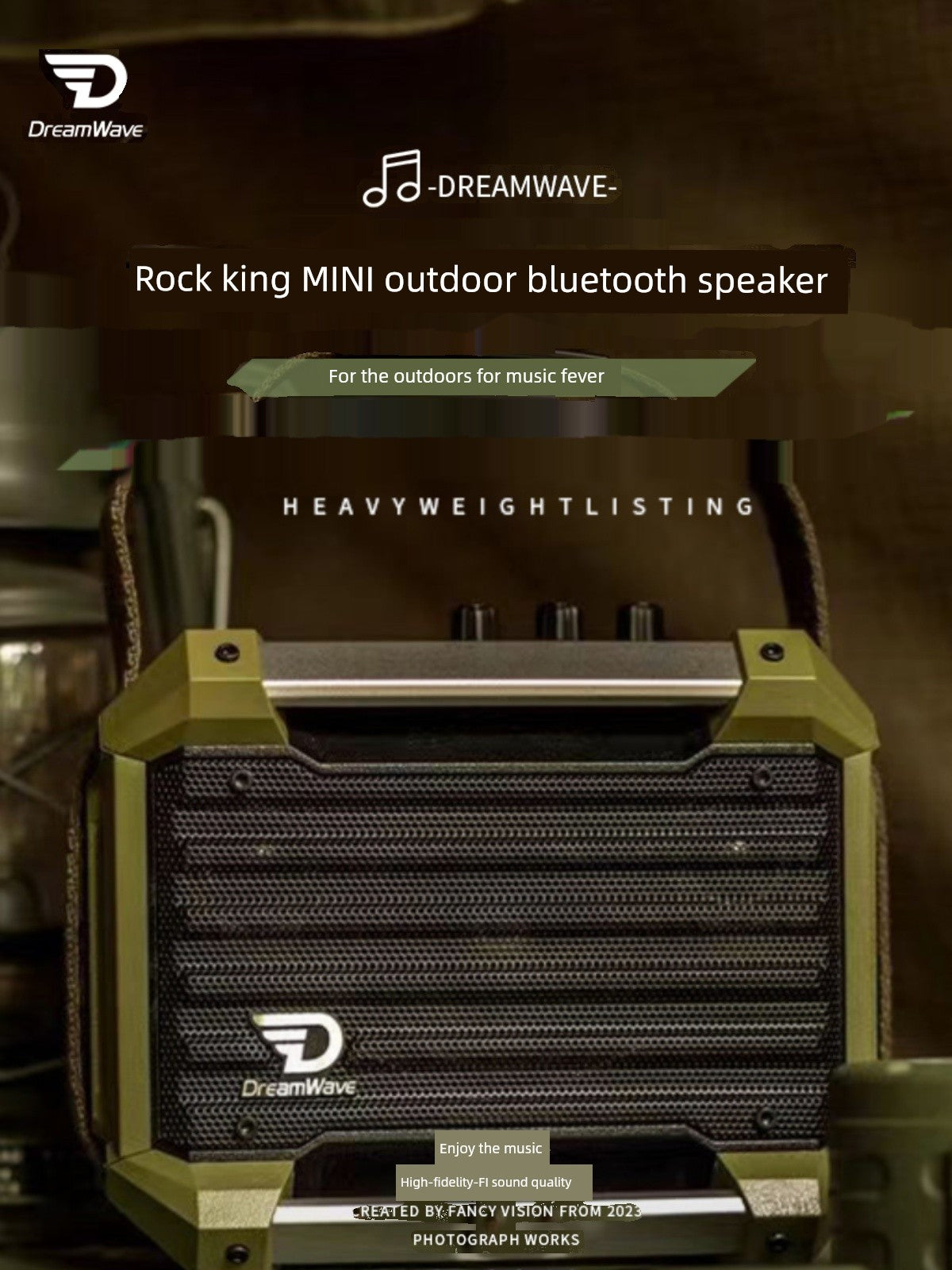 Junwu Rock King Mini Outdoor Bluetooth Speaker HiFi High Sound Quality Electrical Blowpipe Square Dance Wireless Portable Stereo