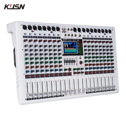 16 Channel Digital Console 99 DSP Professional Sound Mixer Powered Audio Mixing Console Power Soundcraft with Bluetooth USB