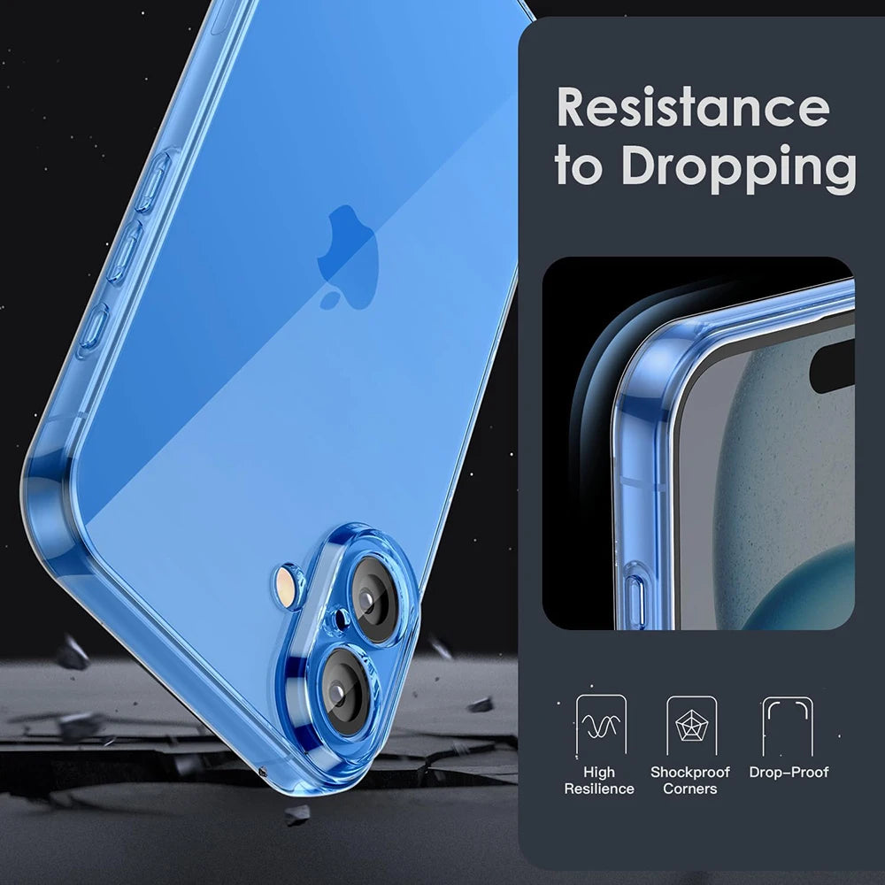 Ultra Thin Silicone Soft Case For iPhone 16 e Pro Max Crystal Clear Soft Shell For iPhone 15 14 13 12 11 Pro Max Mini Plus Cover