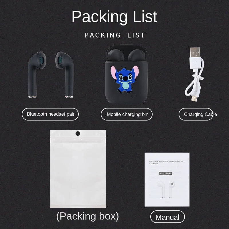 Disney TWS i7 Mini 2 Wireless Headphones Bluetooth 5.0 Earphone Matte Macaron Earbuds Handsfree With Mic Charging Box Headset