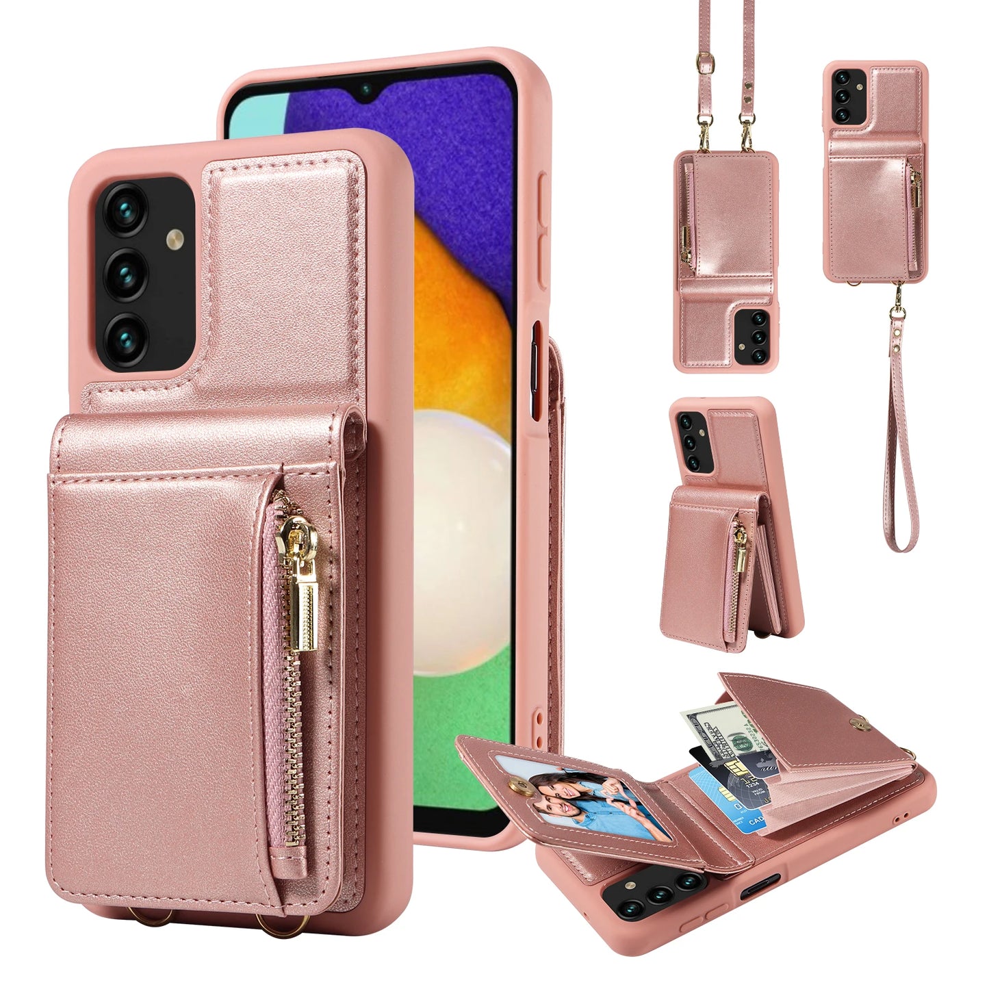 Zipper Leather Cases Phone Case For Samsung Galaxy S24 Ultra S24 plus S24 S23 FE S22 S21 For Samsung Galaxy Z Flip 5 Z Fold 5