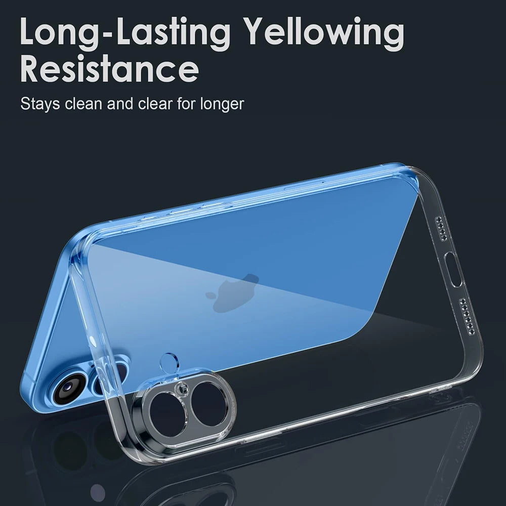 Ultra Thin Silicone Soft Case For iPhone 16 e Pro Max Crystal Clear Soft Shell For iPhone 15 14 13 12 11 Pro Max Mini Plus Cover
