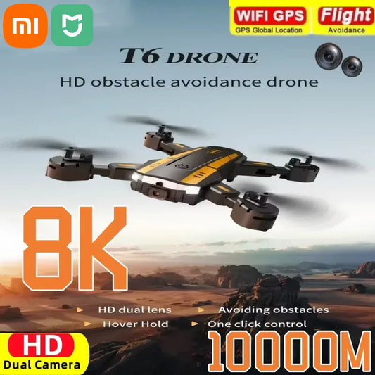 Xiaomi T6 Drone 8K Profesional HD GPS Camera Obstacle Avoidance Aerial Photography Optical Flow Foldable Quadcopter 10000M