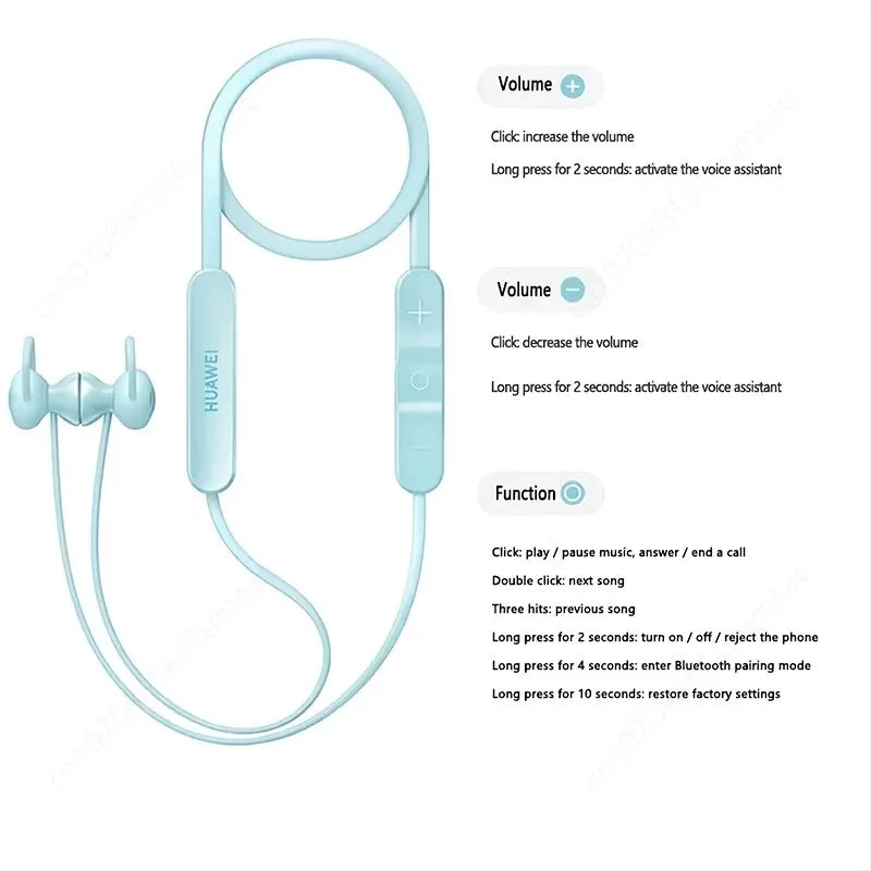 Huawei Freelace Lite Wireless Bluetooth Earphone Original Earbuds Sport Noise Reduction Headphone In-ear Earphone Headset
