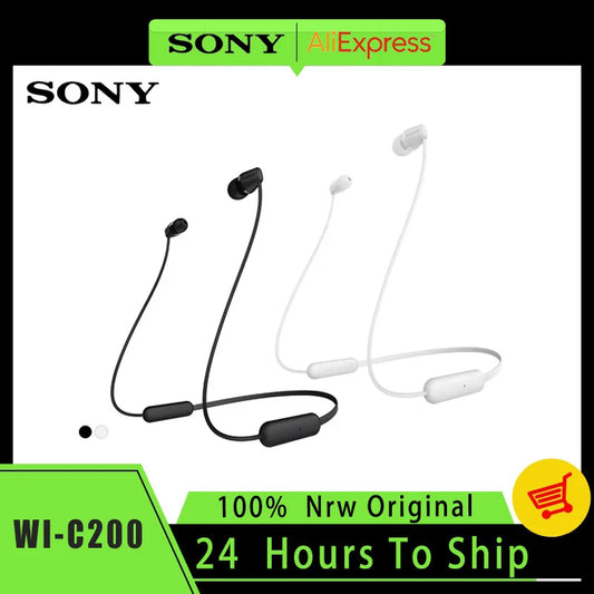 SONY Original WI-C200 Wireless In-ear Stereo Headset Bluetooth 5.0 Sports Headset Magnetic Headset with Microphone
