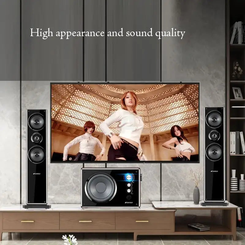 High Power 6.5 Inch Bluetooth Speaker 30W Three-Way Stereo Sound Subwoofer Speaker 2.1 Home Theater System Audio Set Sound Box