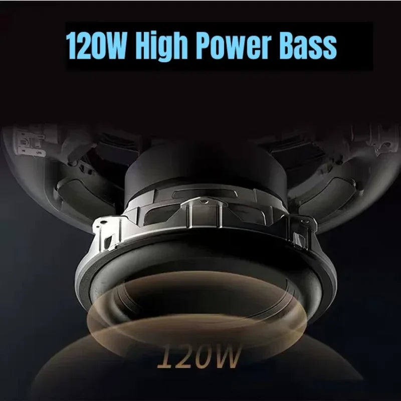 120W High Power Bass Music Box 9D Surround Sound Column Full Screen Transparent Caixa De Som Bluetooth Speaker TWS/TF