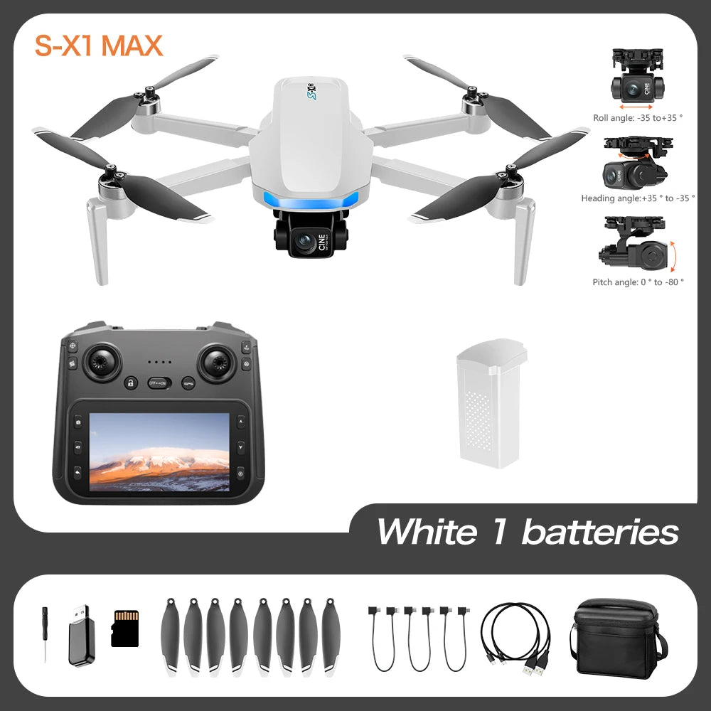 Mini Drone Professional 3-Axis Gimbal 5G WIFI GPS 8K Camera RC Drone with Screen Digital Relay Image Transmission Aerial UAV