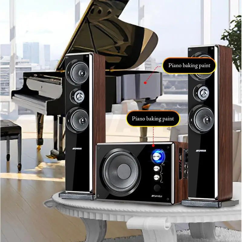 High Power 6.5 Inch Bluetooth Speaker 30W Three-Way Stereo Sound Subwoofer Speaker 2.1 Home Theater System Audio Set Sound Box