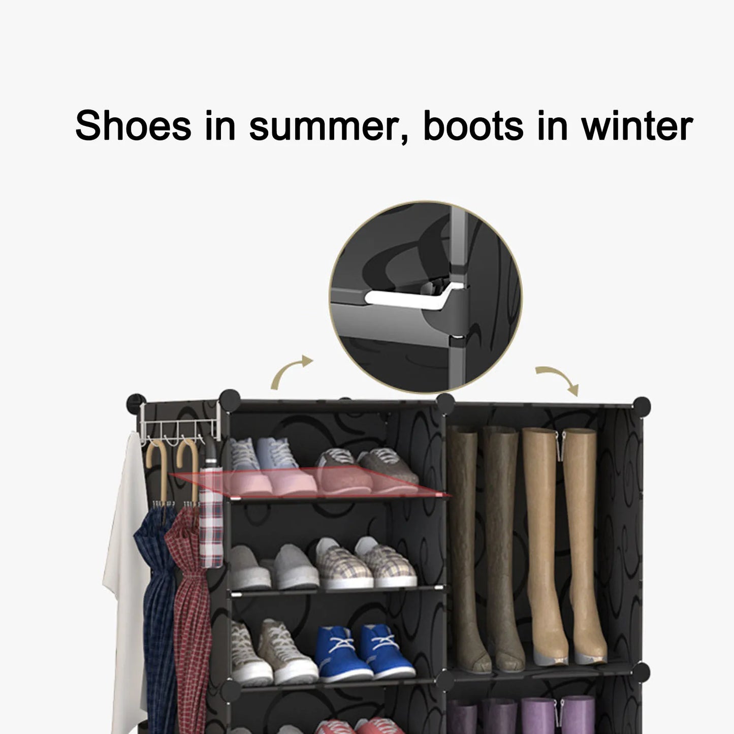 Tall Shoe Rack Easy To Assemble Vertical Shoe Rack Organizer Space Saving Multi Layer Multifunction with Clear Door for Doorway