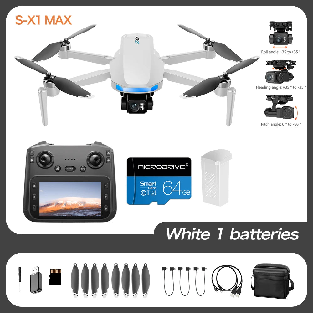 Mini Drone Professional 3-Axis Gimbal 5G WIFI GPS 8K Camera RC Drone with Screen Digital Relay Image Transmission Aerial UAV