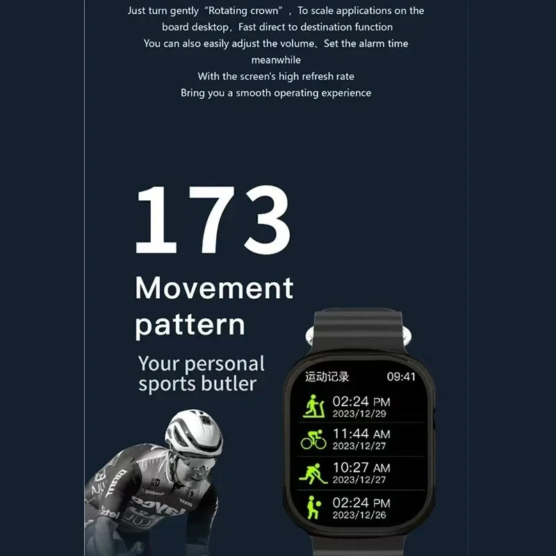 Hello Plum H16 Ultra Smart Watch Series Men Women 49mm Sport Watch Local Music Compass Chat GPT NFC Smartwatch For ios Android