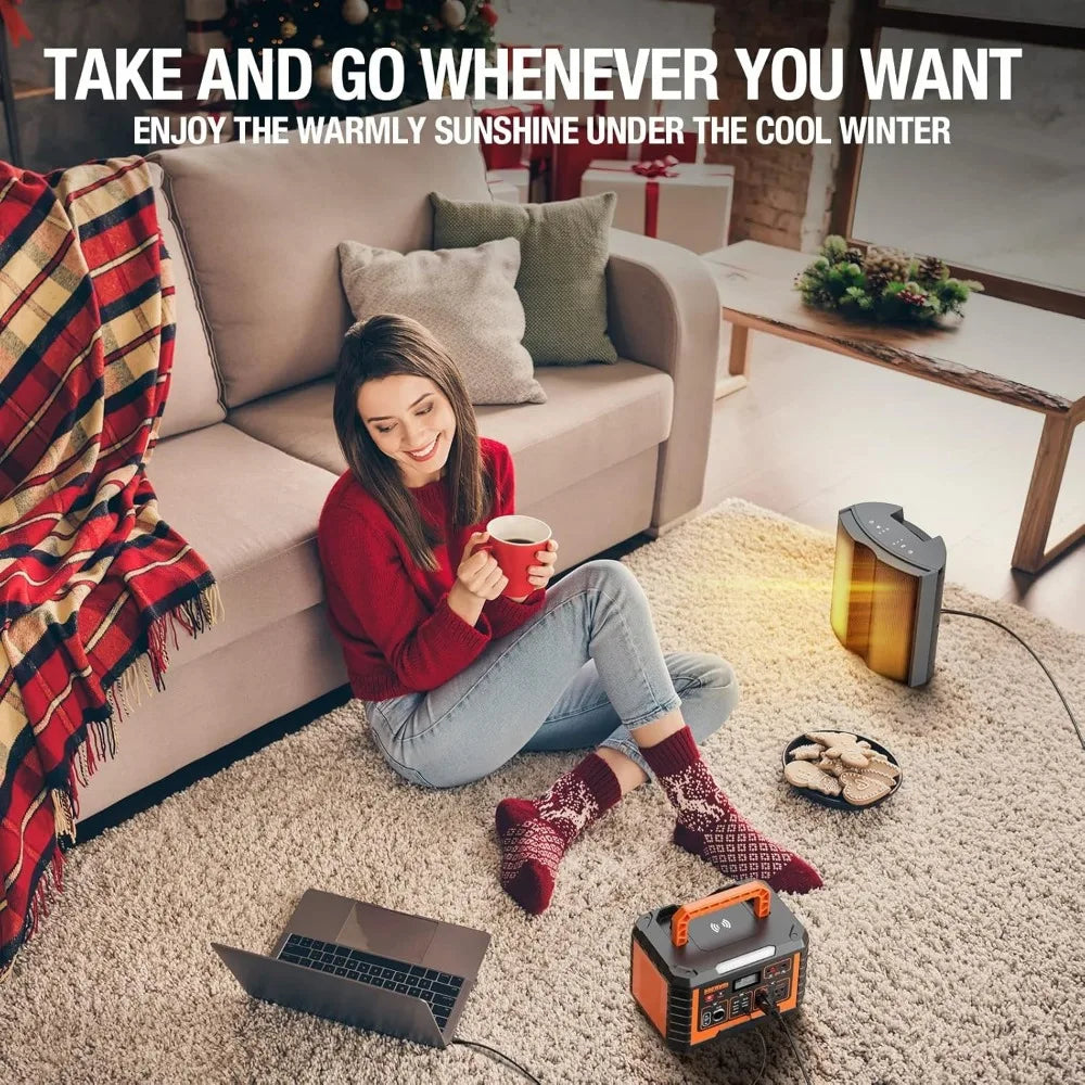 Portable Power Station 500, 110V/500W Solar Generator(Surge 1000W), 519.4Wh Backup Lithium Battery for Outdoor Home Emergenc