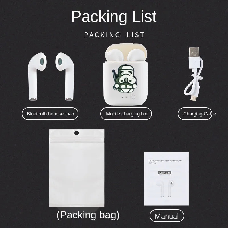 Disney TWS i7 Mini 2 Wireless Headphones Bluetooth 5.0 Earphone Matte Macaron Earbuds Handsfree With Mic Charging Box Headset