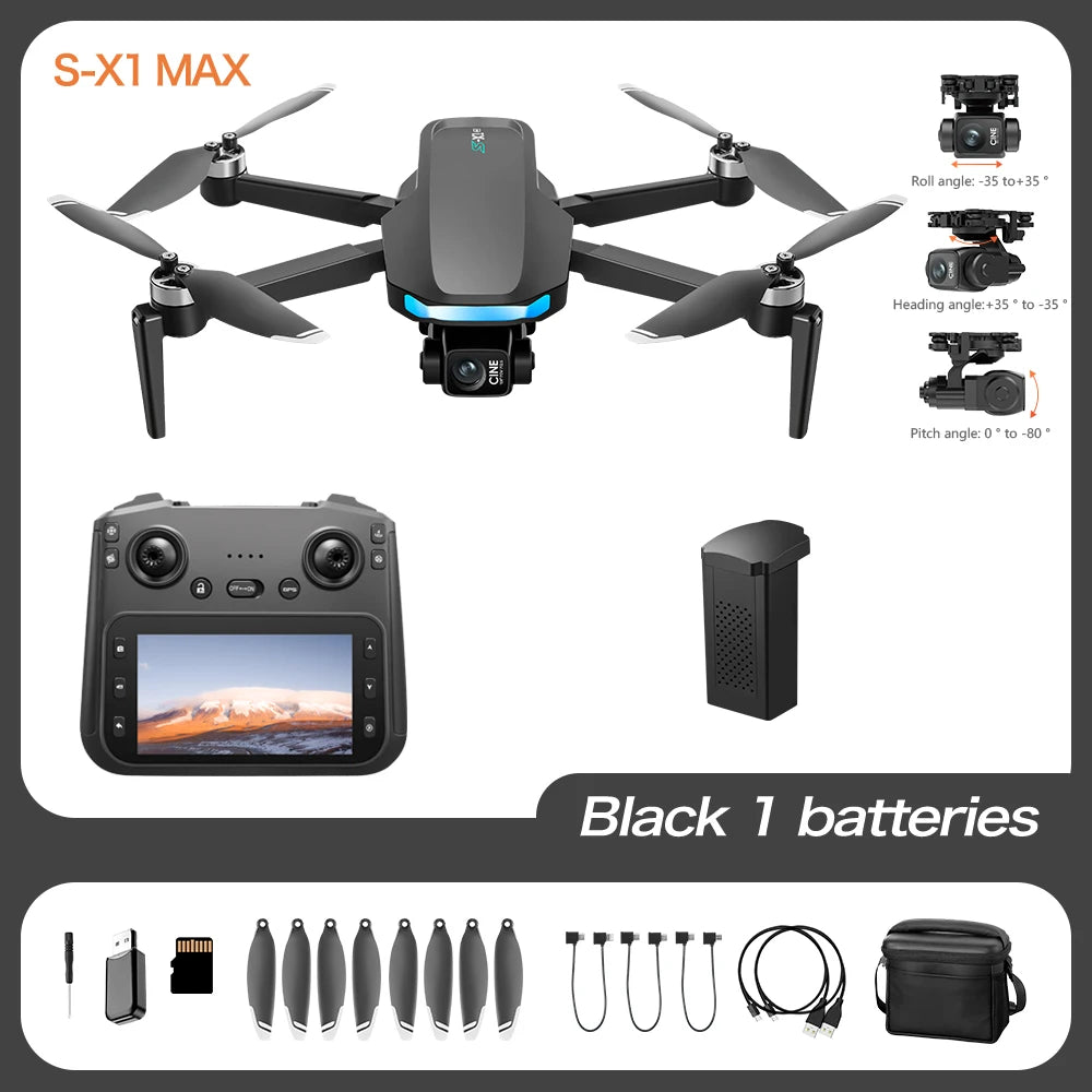 Mini Drone Professional 3-Axis Gimbal 5G WIFI GPS 8K Camera RC Drone with Screen Digital Relay Image Transmission Aerial UAV