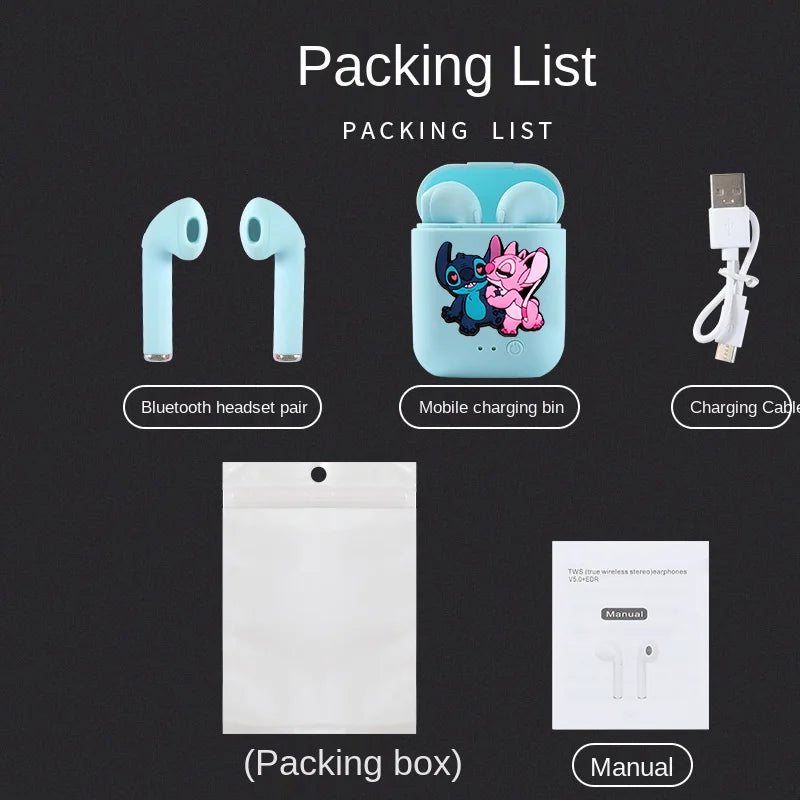 Disney TWS i7 Mini 2 Wireless Headphones Bluetooth 5.0 Earphone Matte Macaron Earbuds Handsfree With Mic Charging Box Headset