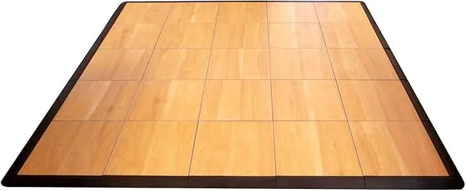 5X5OAKFLOOR Interlocking Lightweight Plastic Modular Dance Floor Kit (5' x 5'), Oak, 45 Piece