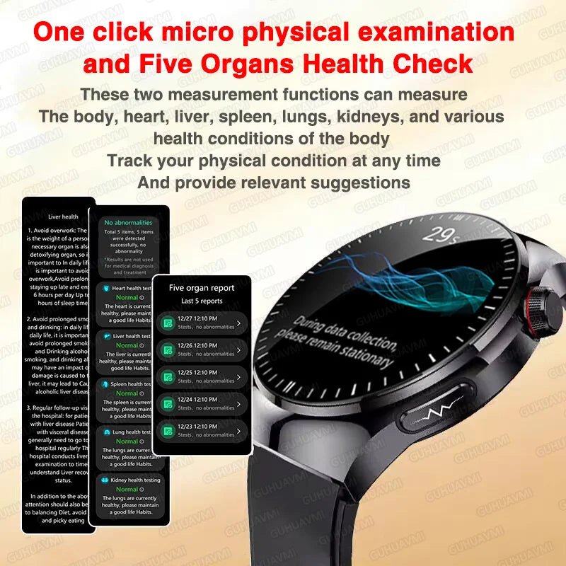 2025 High precision ECG Uric Acid Blood Fat Smart Watch Men Body Fat Blood pressure Heart rate Pulse For HUAWEI Health  Watches