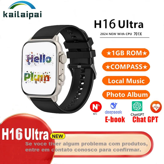 Hello Plum H16 Ultra Smart Watch Series Men Women 49mm Sport Watch Local Music Compass Chat GPT NFC Smartwatch For ios Android