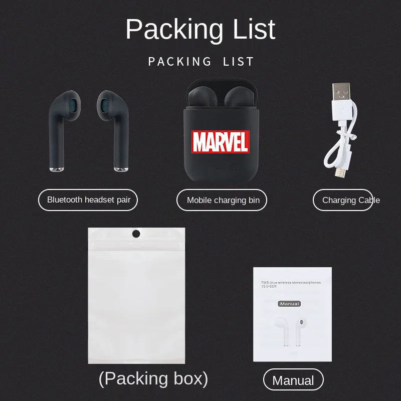 Disney TWS i7 Mini 2 Wireless Headphones Bluetooth 5.0 Earphone Matte Macaron Earbuds Handsfree With Mic Charging Box Headset