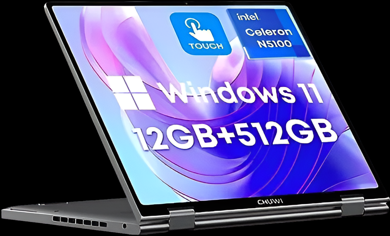 CHUWI MiniBook X Laptop Tablet 2 In 1 Intel N150 CPU 10.51" FHD IPS Screen 12GB LPDDR5 512G SSD Windows 11 Notebook 1200*1920